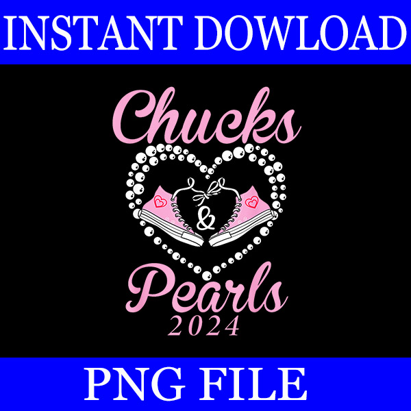 Chucks And Pearls 2024 PNG, Kamala Harris Sneakers PNG