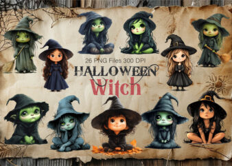 Cute Halloween Witch. TShirt Sticker.
