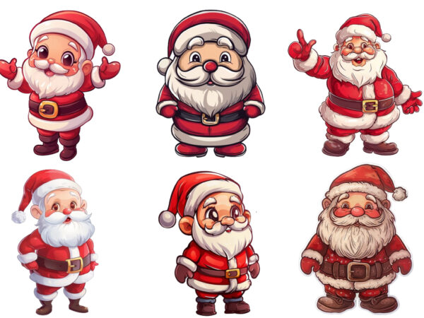 Cute cartoon santa claus t shirt vector file