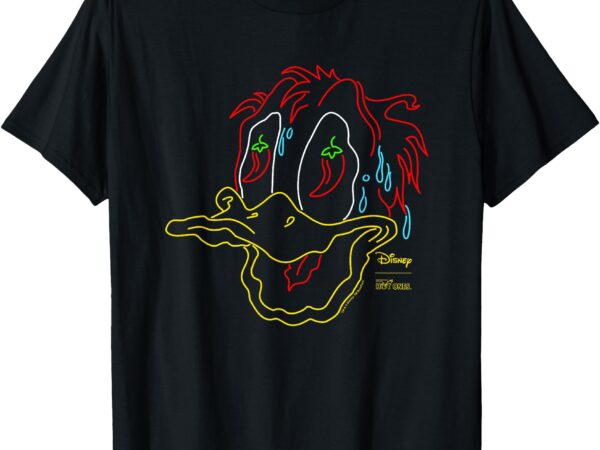 Disney hot ones donald duck melting face retro neon outline t-shirt