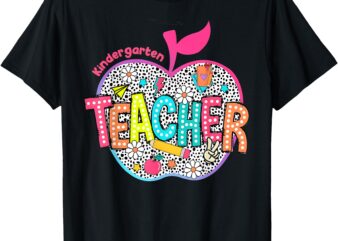 Kindergarten Teacher Retro Groovy Style Back To School T-Shirt