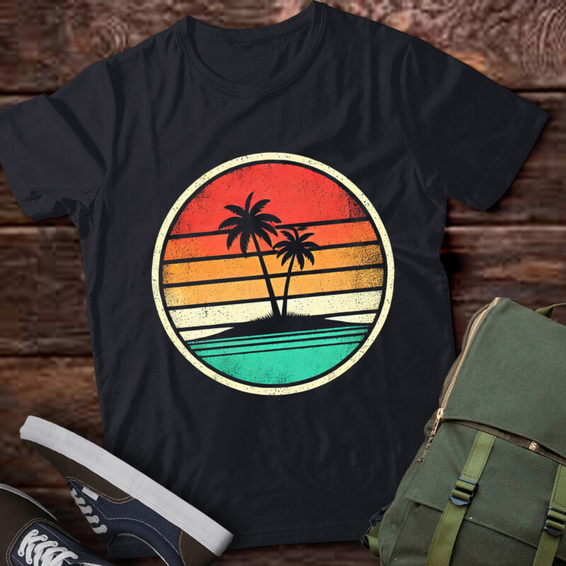 LT294 Tropical Beach Palm Tree Vintage Retro Style 70s 80s