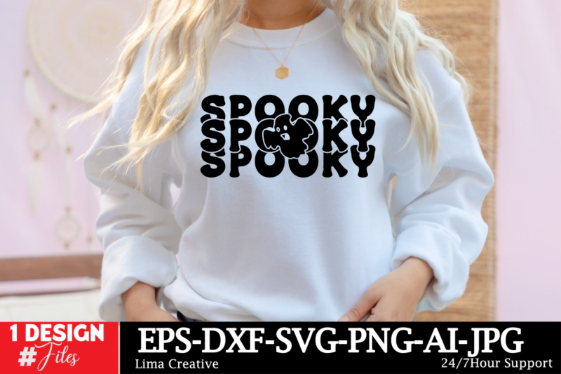 Spooky T-shirt Design, Halloween SVG Bundle, Halloween Vector, Witch Svg, Ghost Svg, Witch Shirt SVG, Sarcastic SVG, Funny Mom Svg, Cut File
