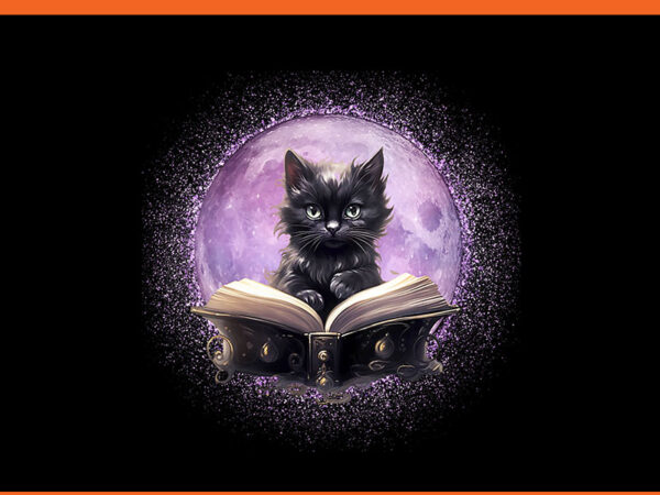 Witchy bookish moon cats & books png, black witch cat books png t shirt design for sale Witchy bookish moon cats & books png, black witch cat books png t shirt design for sale