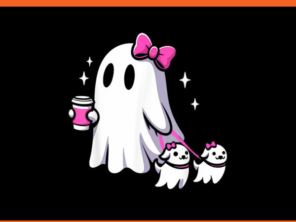 Halloween cute ghost walking dog spooky pink coquette ghost png graphic t shirt Halloween cute ghost walking dog spooky pink coquette ghost png graphic t shirt