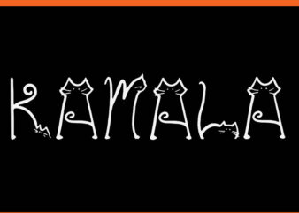 Kamala Harris Cat Lettering Positive SVG, Kamala Harris Cat SVG, Womens kamala cute cat typography svg