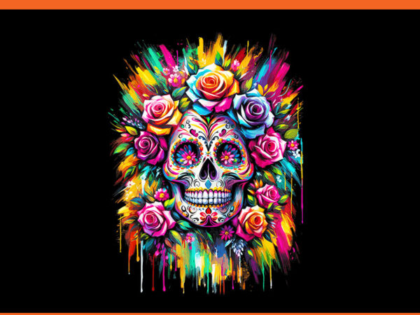 De los muertos day of the dead sugar skull halloween png t shirt vector illustration De los muertos day of the dead sugar skull halloween png t shirt vector illustration