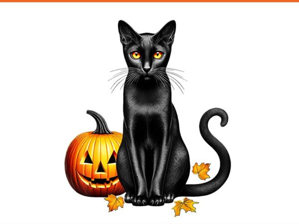 Vintage creepy spooky black cat pumpkin halloween png t shirt vector art Vintage creepy spooky black cat pumpkin halloween png t shirt vector art