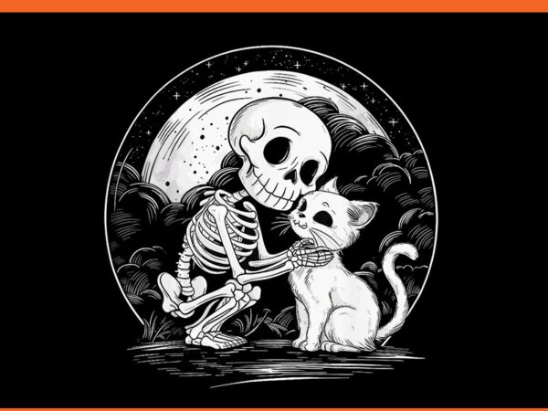Skeleton cat skull kitty cute goth halloween png t shirt template vector Skeleton cat skull kitty cute goth halloween png t shirt template vector