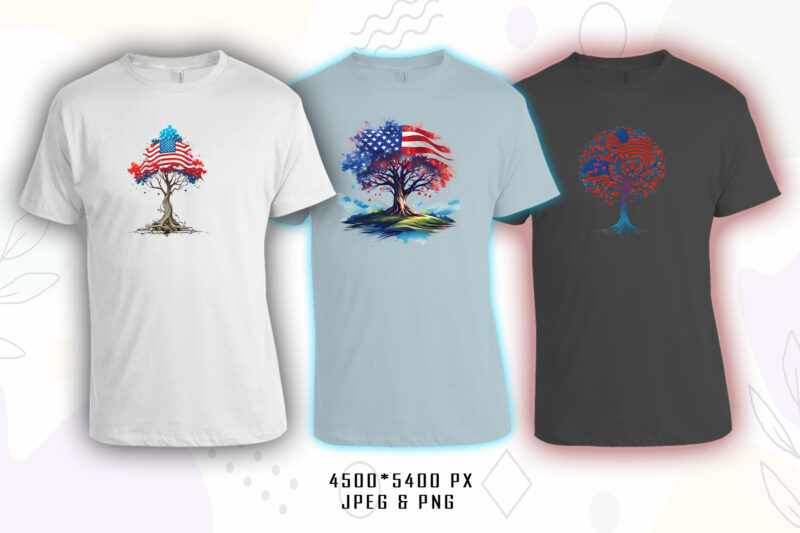 Watercolour Triangle Tree t-shirt design bundle with 100 designs mega bundle for POD