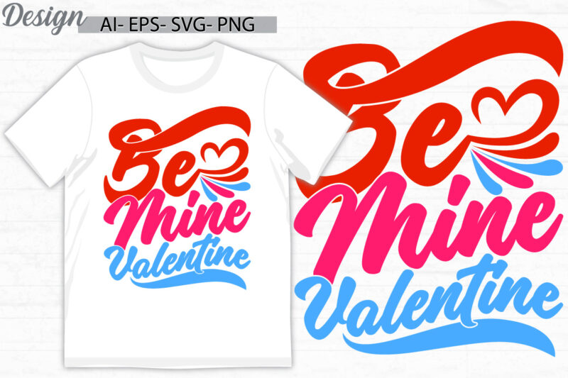 be mine valentine calligraphy typography vintage style retro graphic design, heart signs valentine gift design