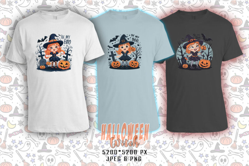 Spooky Ghost Halloween Witch t-shirt design bundle of 20 design