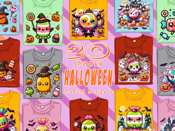 Colourful halloween candy ghost t-shirt design bundle with 20 png & jpeg designs – download instantly retro vintage t-shirt bundle Colourful halloween candy ghost t-shirt design bundle with 20 png & jpeg designs – download instantly retro vintage t-shirt bundle