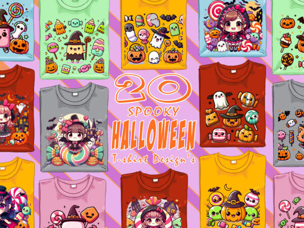 Spooky ghost halloween t-shirt design bundle with 20 designs Spooky ghost halloween t-shirt design bundle with 20 designs