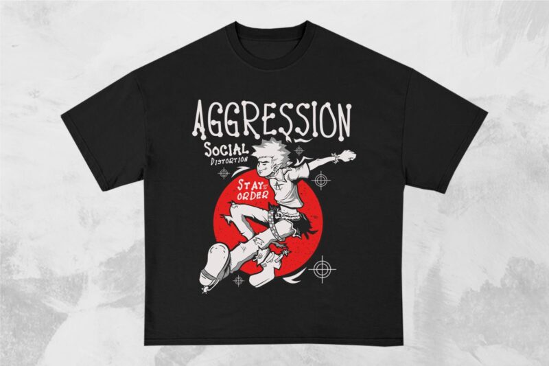 Street Punk T-shirt Designs Bundle Vector, Editable Graphic tshirt