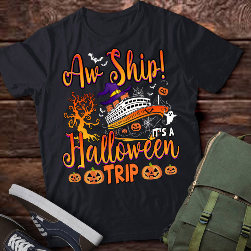 Aw Ship Halloween Trip Family Cruising Crew Cruise Squad T-Shirt ltsp