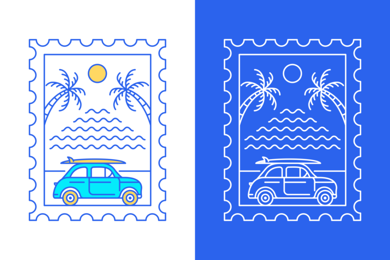 Summer Surfing Postal Stamp 2