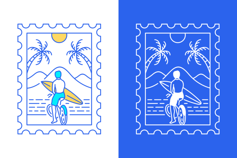 Summer Surfing Postal Stamp 1