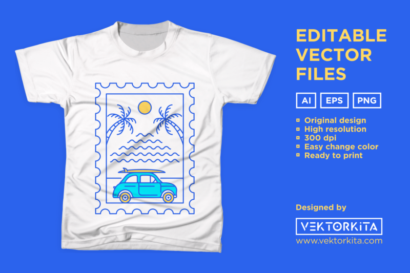 Summer Surfing Postal Stamp 2