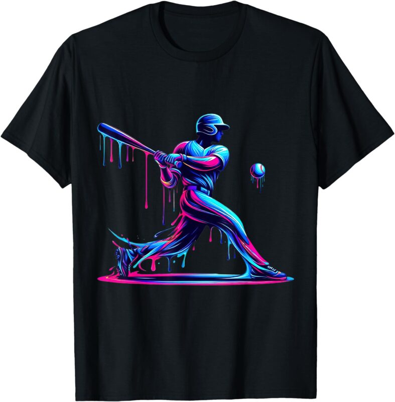 Baseball Player Drip Shirt for Boys Men Teen Ice Cream T-Shirt
