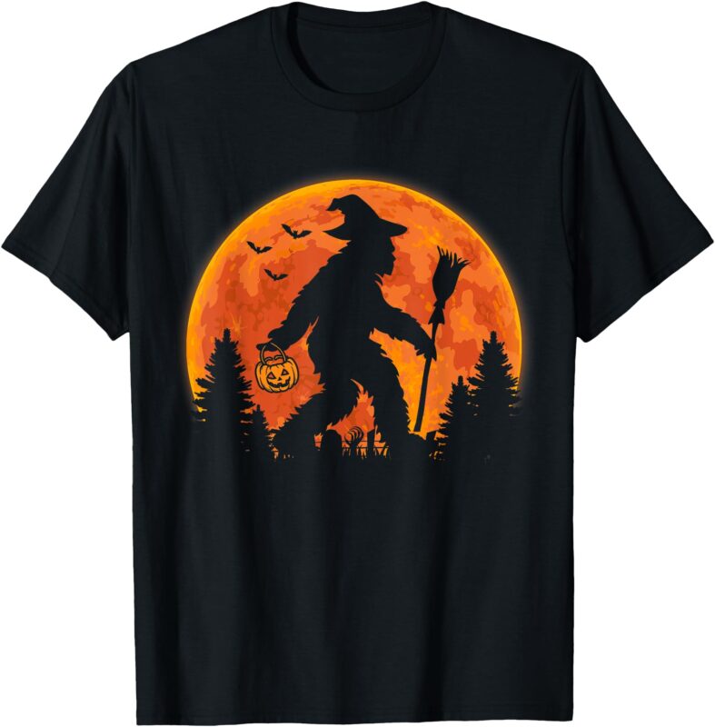 Bigfoot Pumpkin Halloween Costume Sasquatch Men Women Kids T-Shirt
