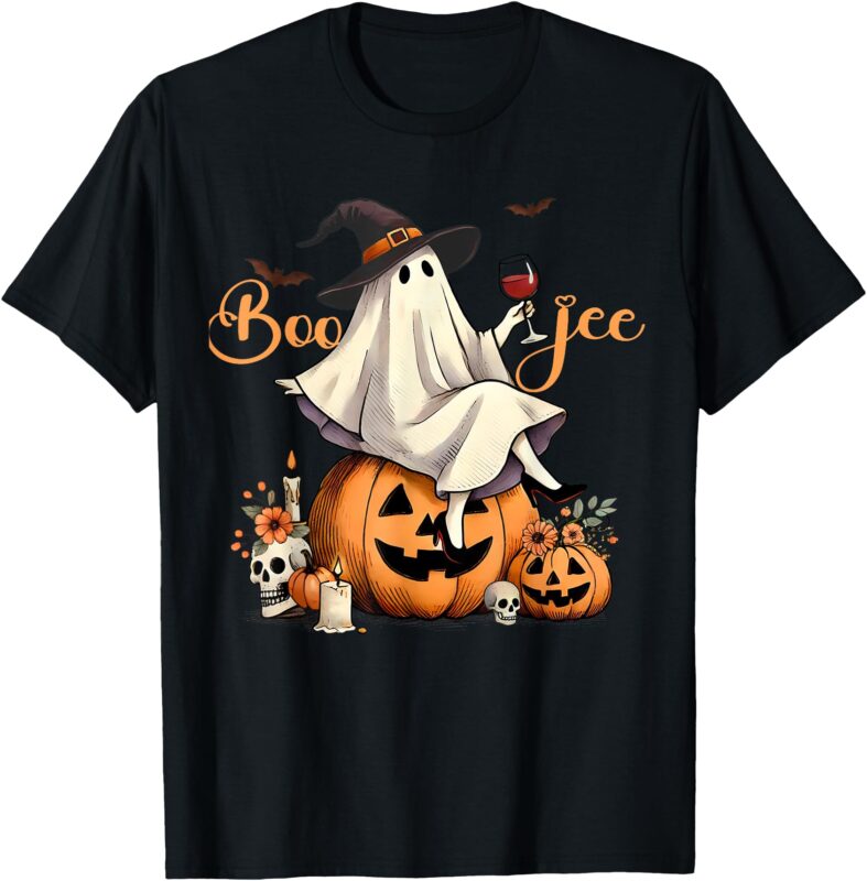 Boo Jee Ghost Ice Coffee Coquette Bow Halloween Women Girl T-Shirt