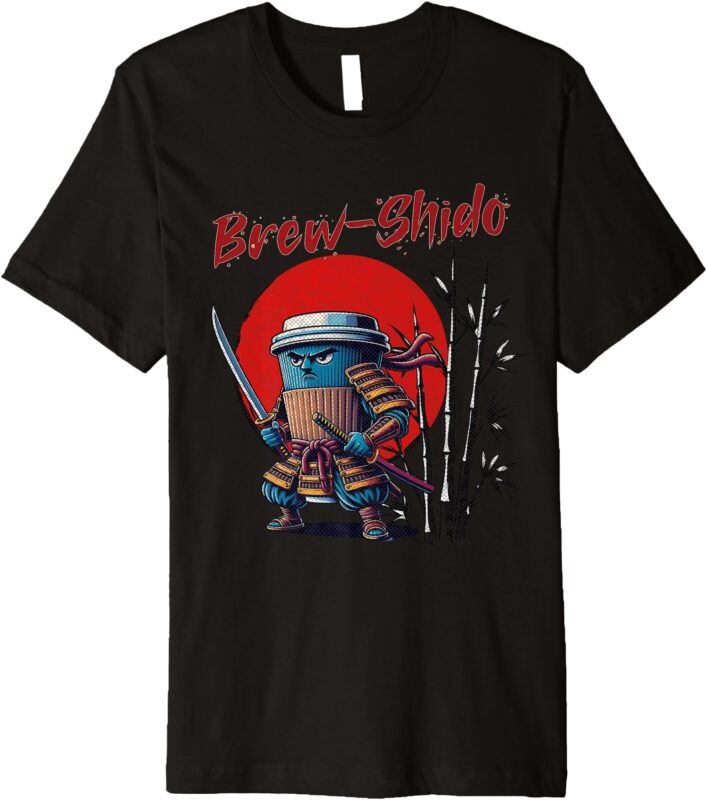 Brew-Shido_ The Samurai Coffee Cup Premium T-Shirt