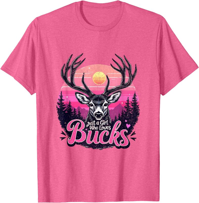 Buck Deer Hunting Hunter Girl Vintage Hunt T-Shirt