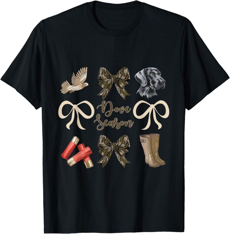 Camo Bow Coquette Dove Season Hunting Dove Hunter Hunt Girl T-Shirt