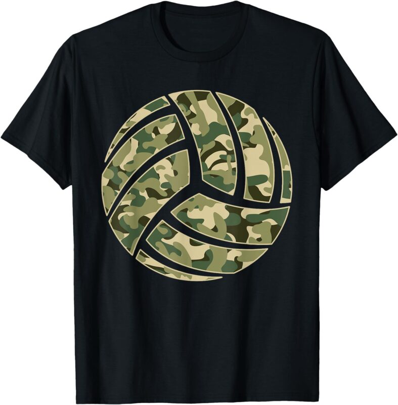 Camouflage Volleyball Lover Player Fan Cute Camo Volleyball T-Shirt
