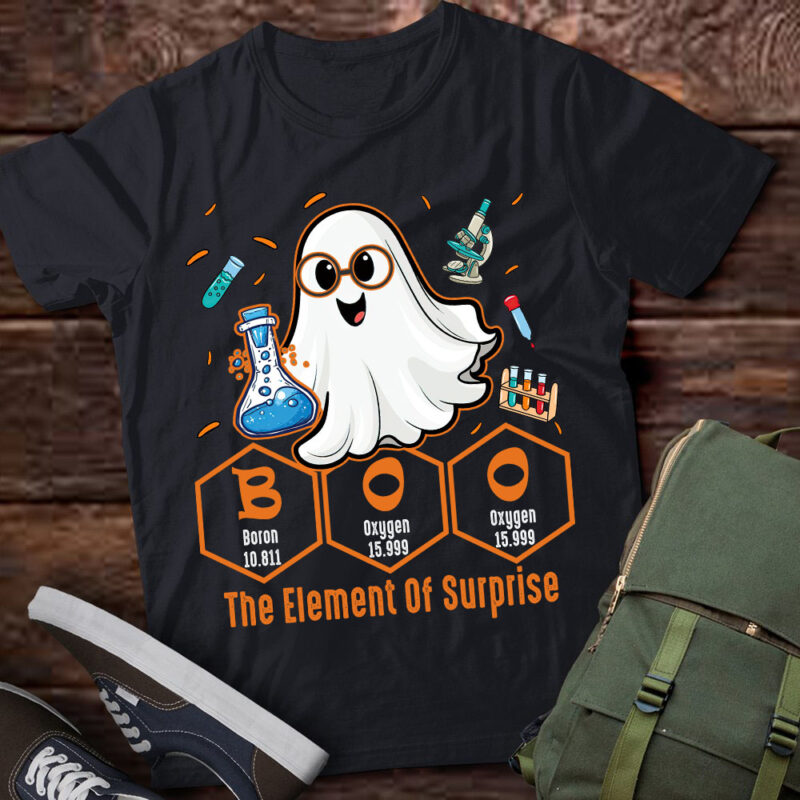 Chemistry Boo The Element Of Surprise Cute Chemist Halloween T-Shirt ltsp