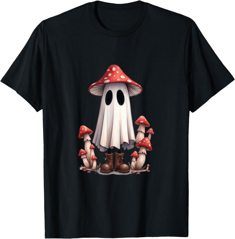 Cottagecore Ghost Mushroom Spooky Halloween Women Kids T-Shirt