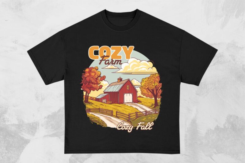 Autumn Farm Barn T-Shirt Designs Bundle