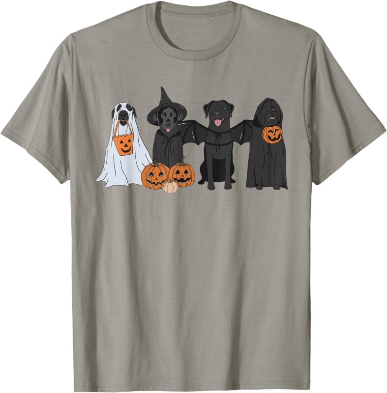 Cute Black Labrador Dog Halloween Pumpkin Labrador Dog Mom T-Shirt