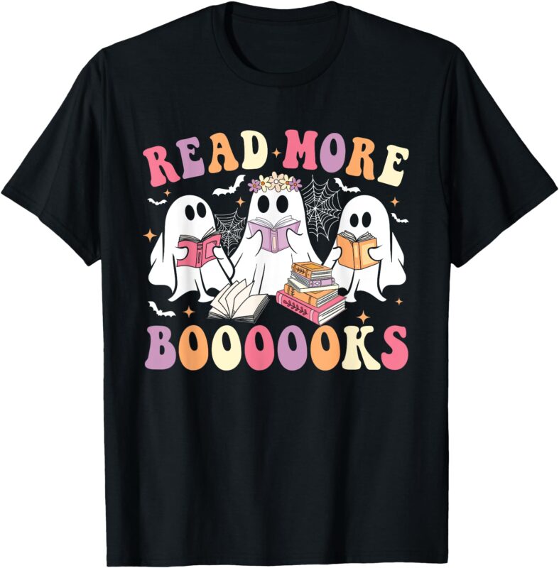 Cute Ghost Book Read More Books Funny Teachers Halloween T-Shirt