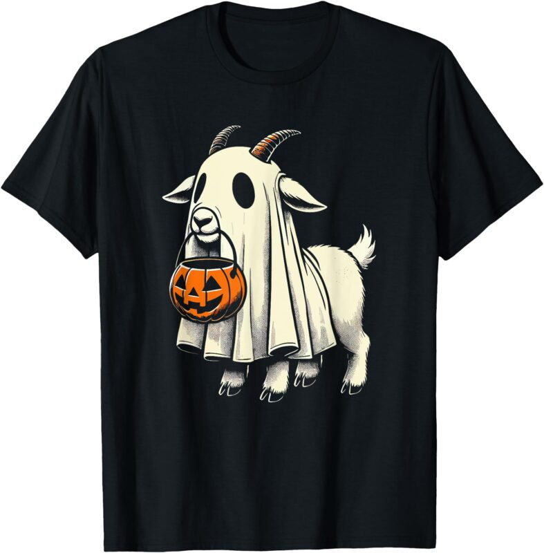 Cute Goat Ghost Pun Meme Trick or Treat Funny Halloween T-Shirt