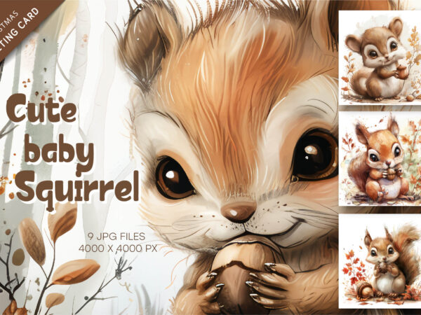 Cute baby squirrel. animal clipart. t shirt vector file Cute baby squirrel. animal clipart. t shirt vector file