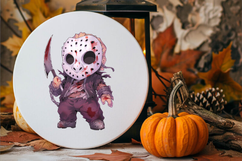 Cartoon Horror Halloween Guys 04. TShirt Sticker.