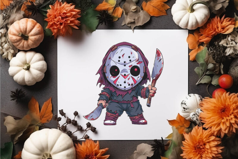 Cartoon Horror Halloween Guys 04. TShirt Sticker.
