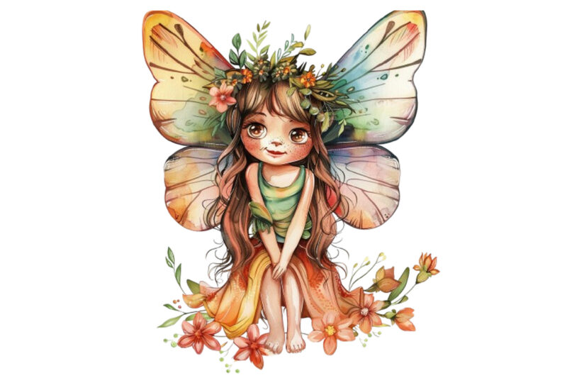 Cute Little Fairy with beautiful rose
