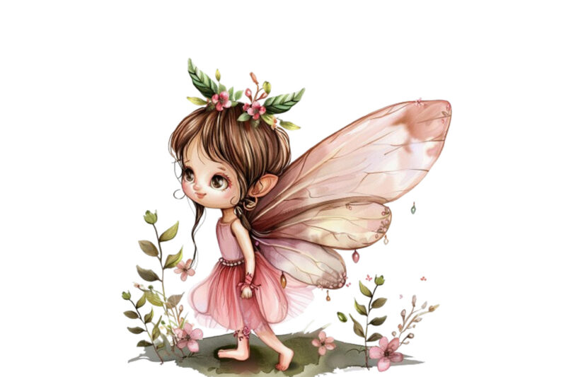 Cute Little Fairy with beautiful rose