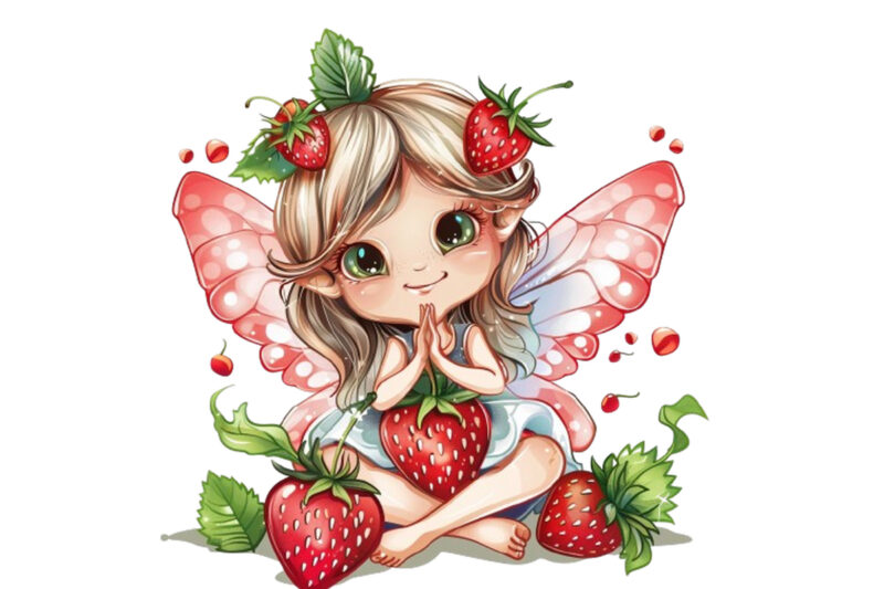 Cute Strawberry little cartoon Fairy