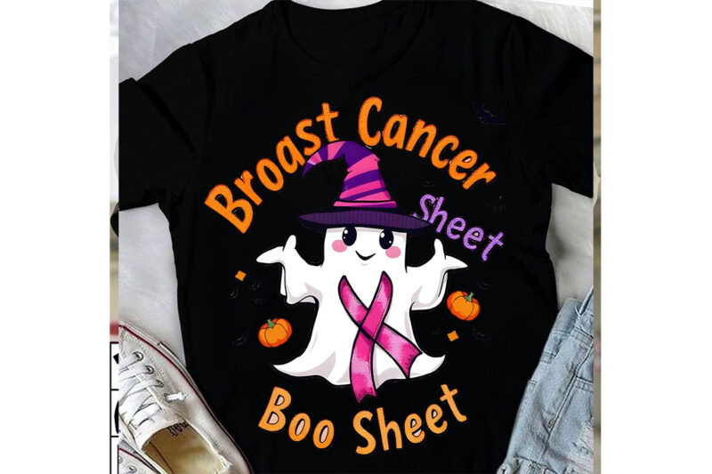 Breast Cancer is Boo Sheet T-Shirt Design ,Halloween t-shirt design,halloween,Halloween t-Shirt Design bundle,Happy halloween t-shirt design