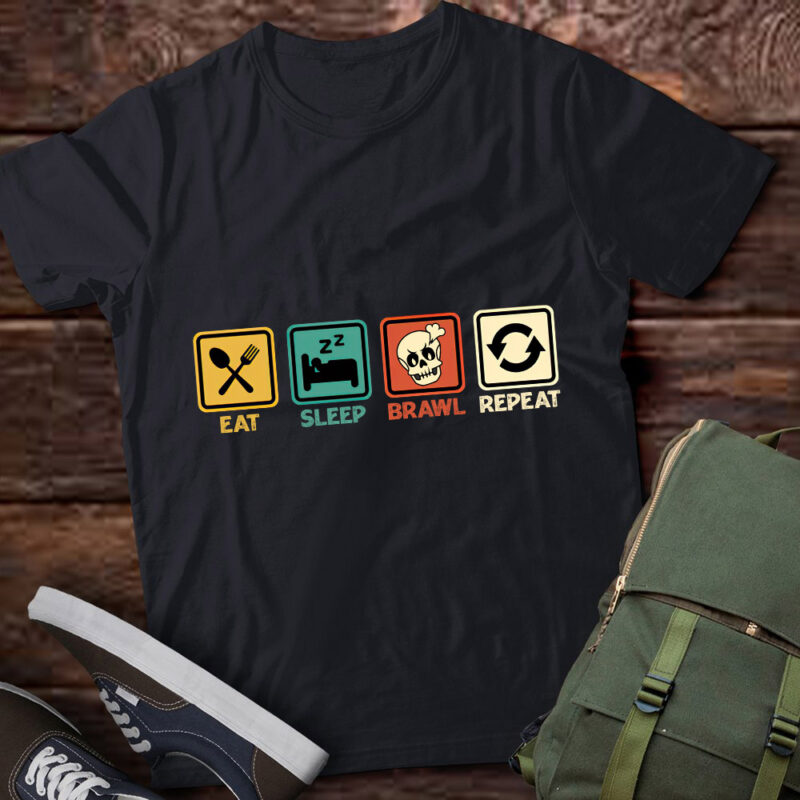 Eat Sleep Brawl Repeat Funny Video Gamer Gaming T-Shirt ltsp