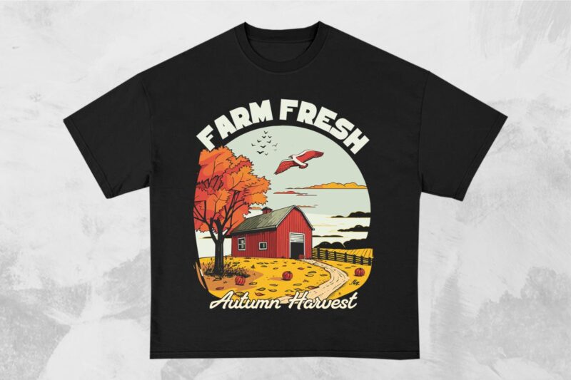 Autumn Farm Barn T-Shirt Designs Bundle