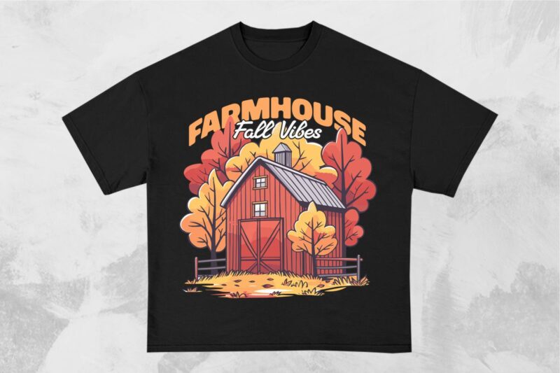Autumn Farm Barn T-Shirt Designs Bundle