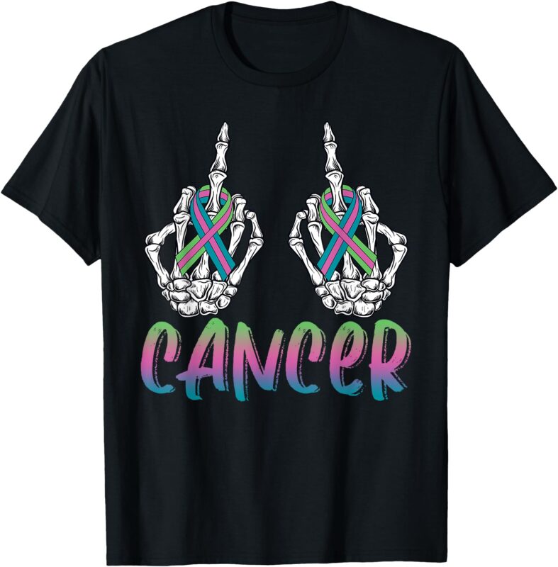 Fuck Cancer Metastatic Breast Cancer Skeleton Halloween Day T-Shirt