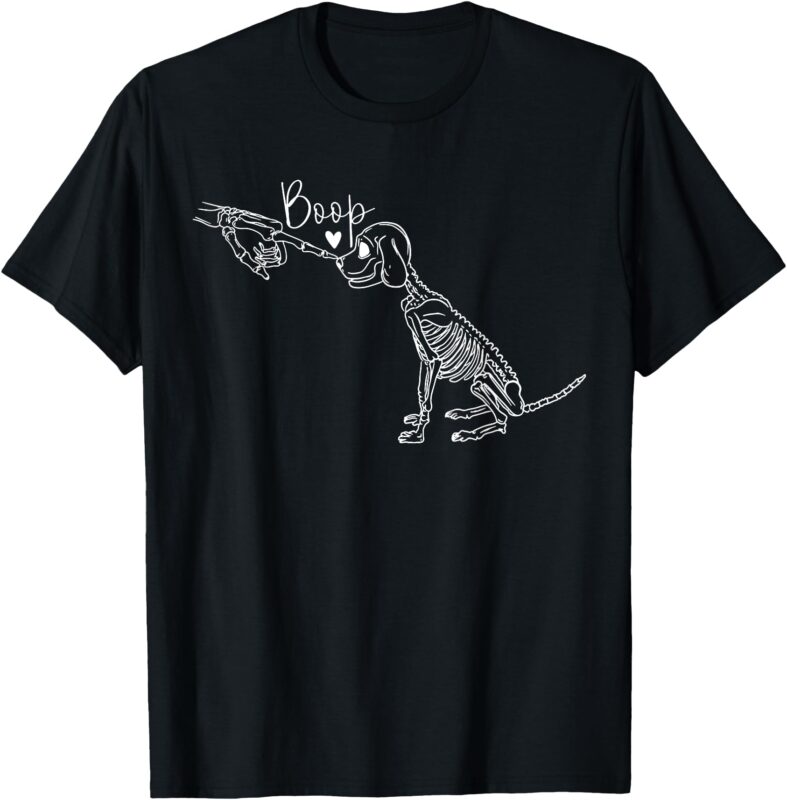 Funny Dog Skeleton Hand Boop Halloween Puppy Dog Lover Gift T-Shirt