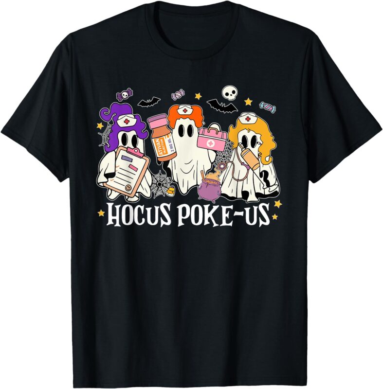 Funny Witches Nurse Spooky Nurse Costume Halloween Nursing T-Shirt