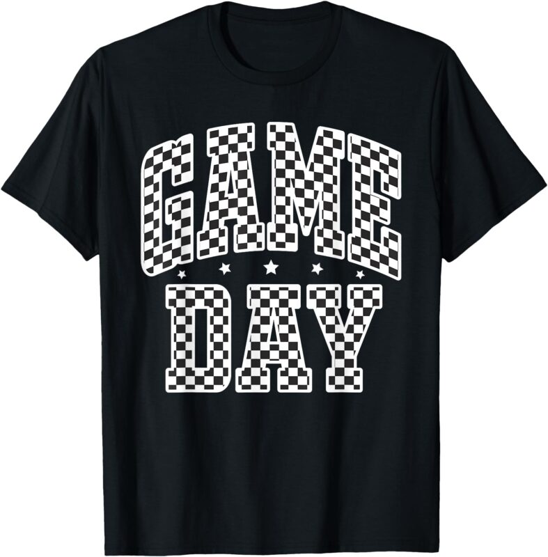 Game Day Shirt Checkered Football Men Women Kids Sport T-Shirt